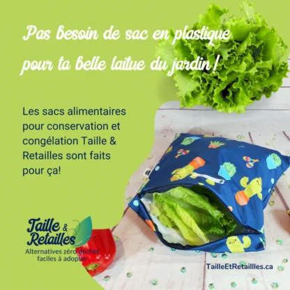 Les sacs congélation réutilisables Taille & Retailles conviennent aussi à la conservation des légumes au frigo.