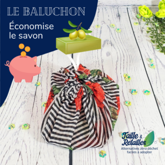 Le Baluchon est un porte-savon à suspendre qui permet d'économiser le savon.