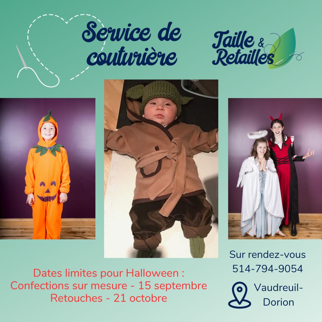 Service de couturière à Vaudreuil-Dorion pour les costumes d'Halloween