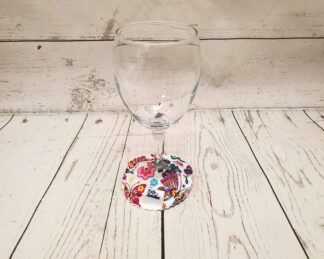 Pantoufle sous-verre de vin Taille & Retailles en tissu Papillons