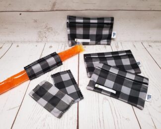 Ensemble de produits Taille & Retailles restants en tissu carreauté gris 2025-03