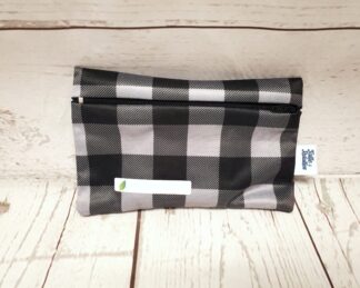 Sac à collation régulier Taille & Retailles en tissu carreauté gris