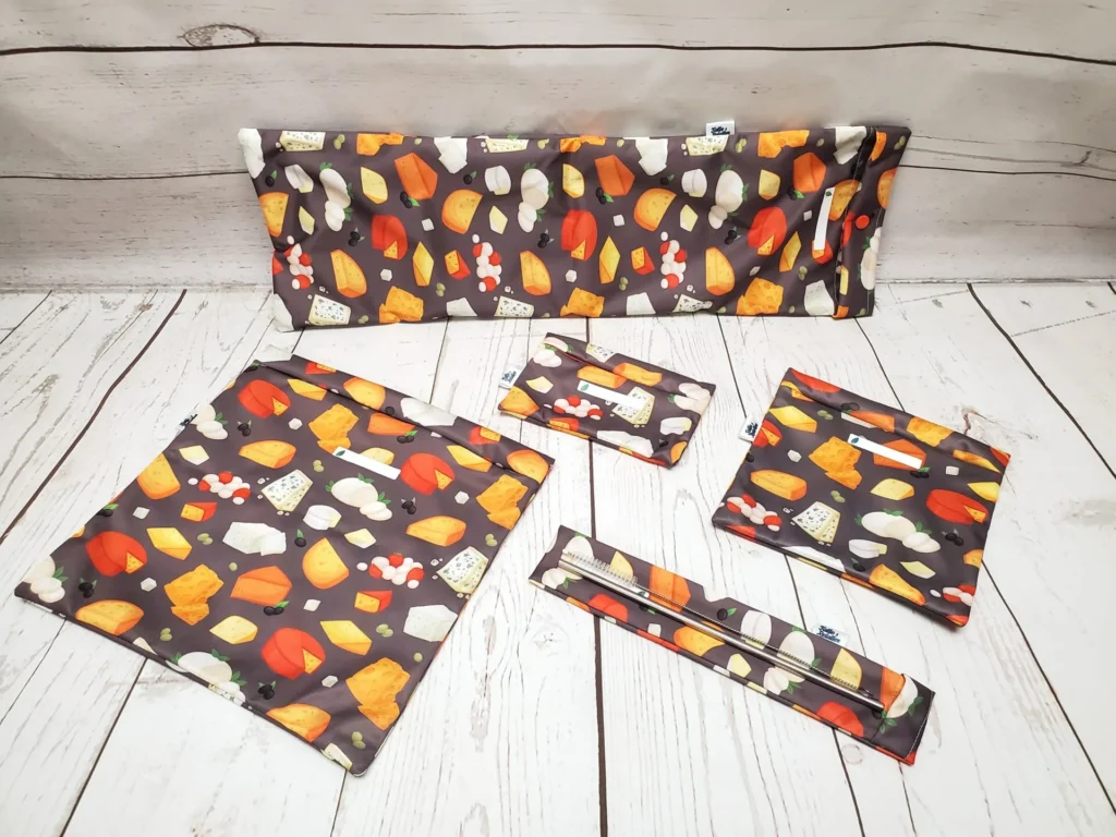 Ensemble de sacs alimentaires réutilisables Taille & Retailles en tissu Fromages