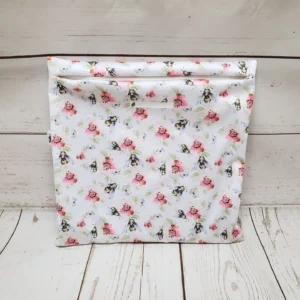 Grand sac congélation réutilisable Taille & Retailles en tissu Abeilles butineuses