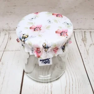 Mini couvre-bol Taille & Retailles en tissu Abeilles butineuses