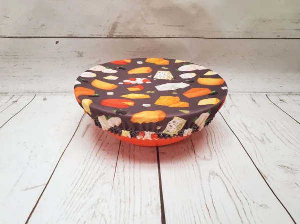 Moyen couvre-bol Taille & Retailles en tissu Fromages - vue de côté