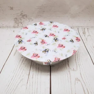 Petit couvre-bol Taille & Retailles en tissu Abeilles butineuses