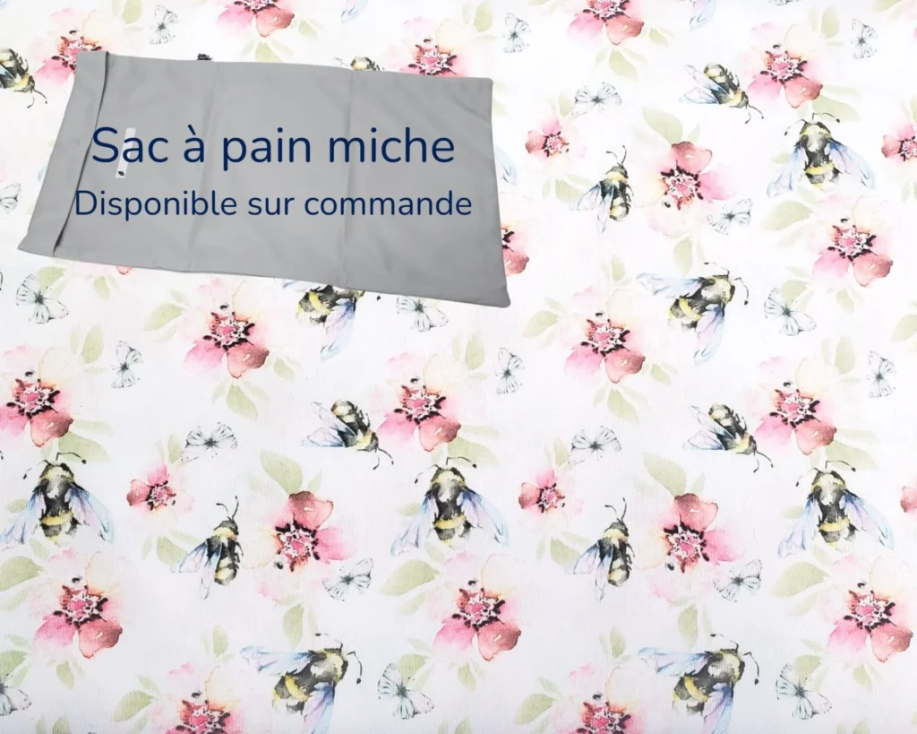 Sac à pain miche Taille & Retailles en tissu Abeilles butineuses - disponible sur commande