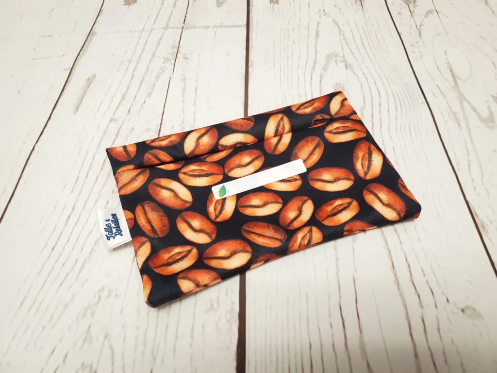 Sac collation Taille & Retailles en tissu Café