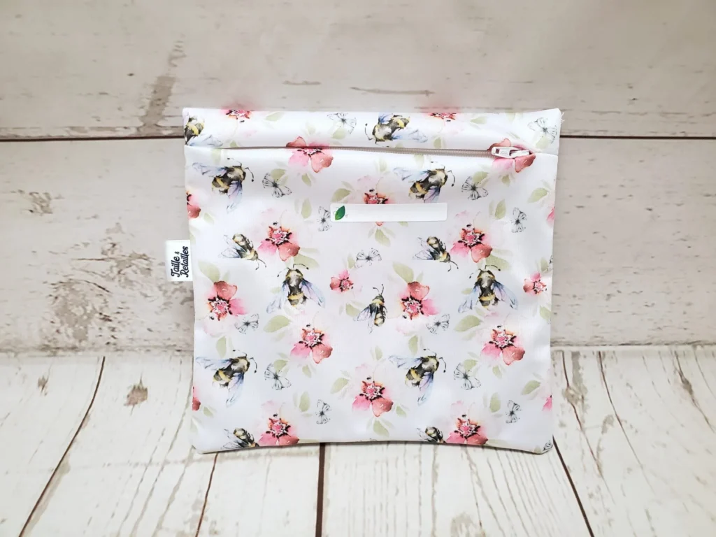 Sac sandwich réutilisable Taille & Retailles en tissu Abeilles butineuses