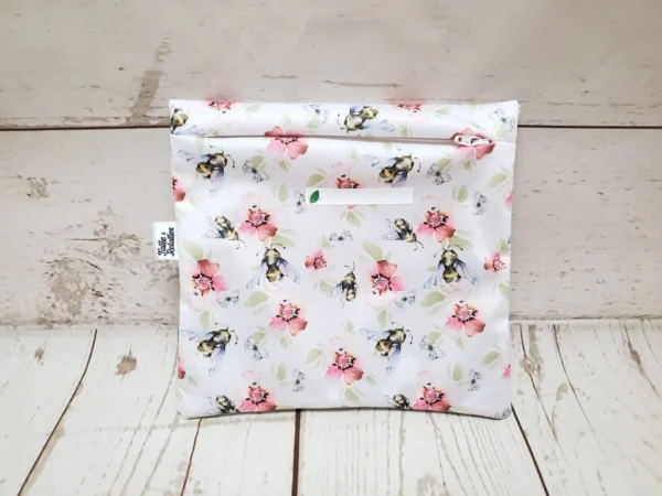 Sac sandwich réutilisable Taille & Retailles en tissu Abeilles butineuses