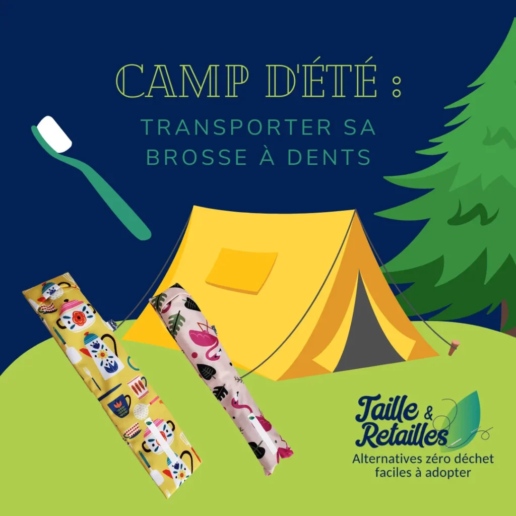 Camping ou voyage - sac paille pour brosse à dent