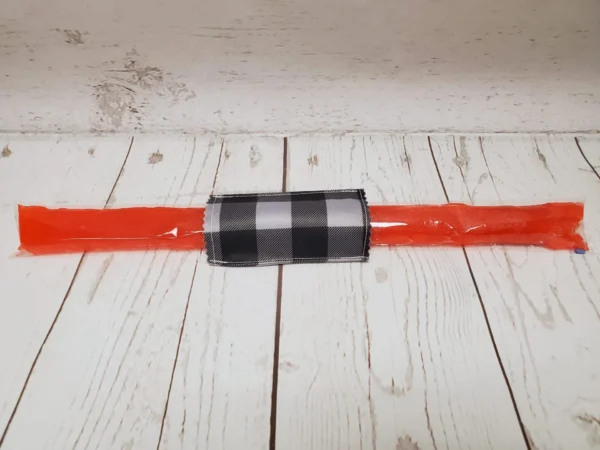 Couvre bâton glacé Taille & Retailles en tissu Carreauté gris