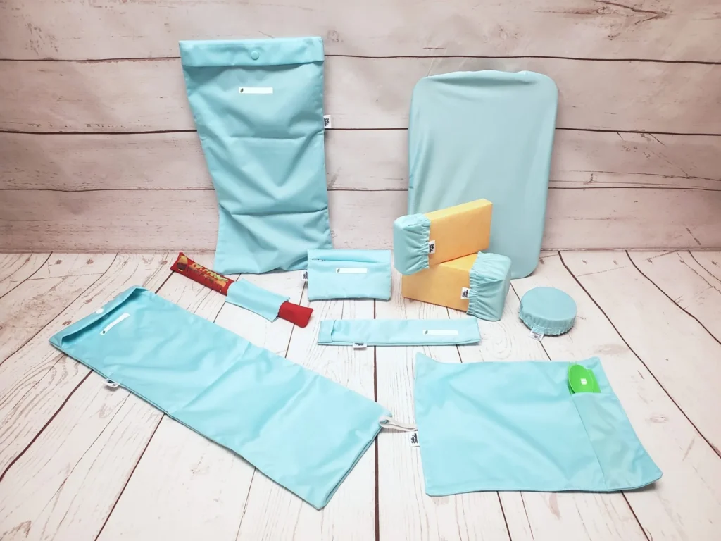 Ensemble de produits Taille & Retailles en tissu Aqua-001