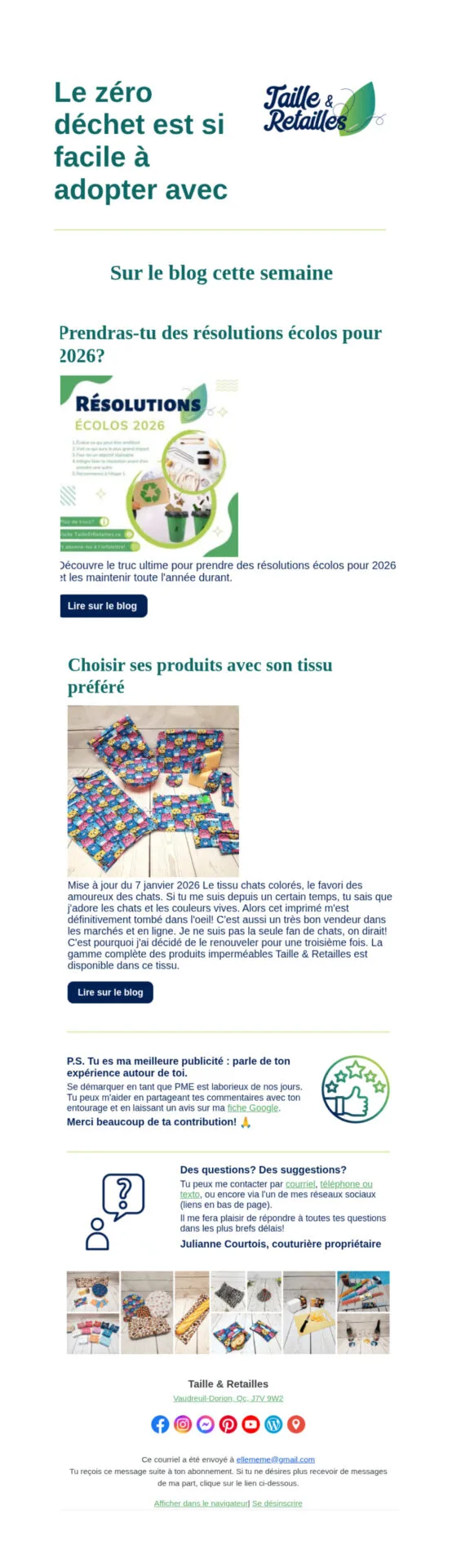 Exemple infolettre janvier 2026