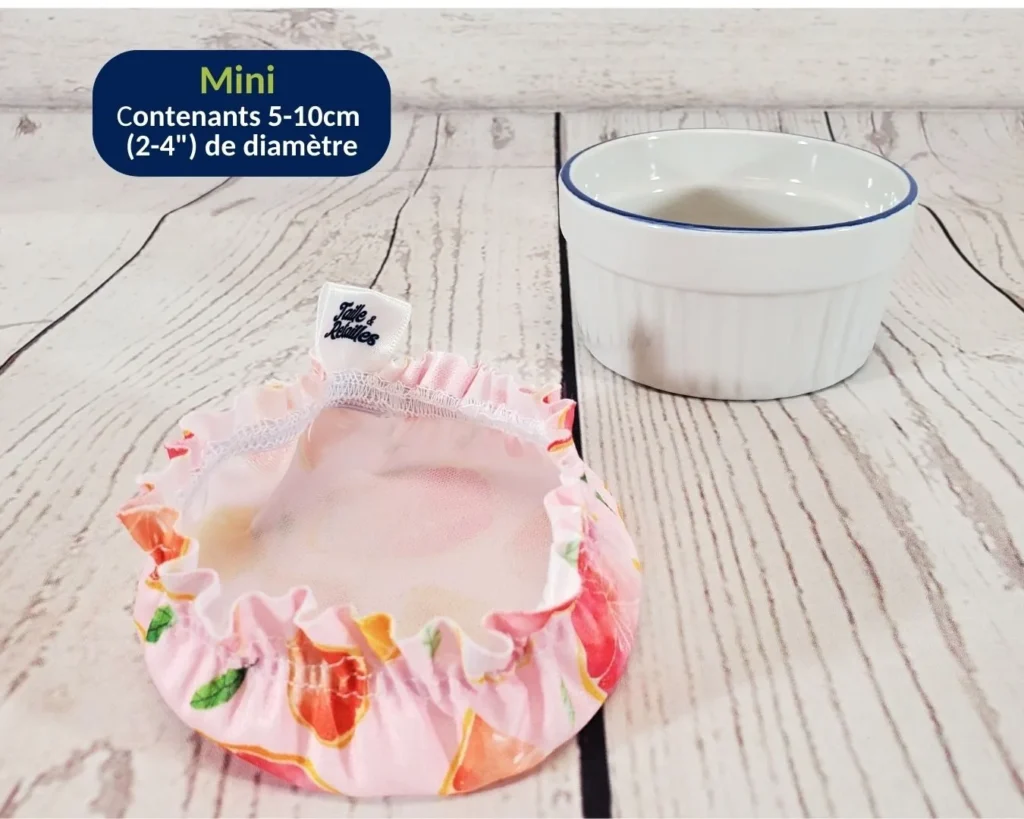 Mini couvre-bol Taille & Retailles à l'envers avec dimensions