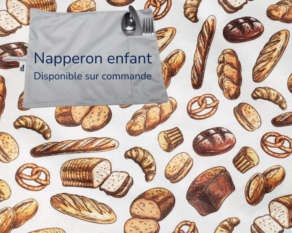Napperon enfant Taille & Retailles en tissu Pains - disponible sur commande