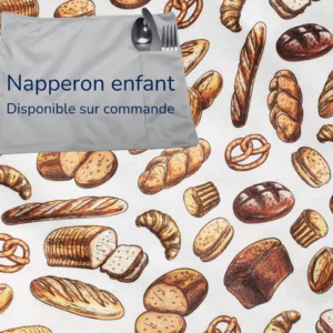 Napperon enfant Taille & Retailles en tissu Pains - disponible sur commande