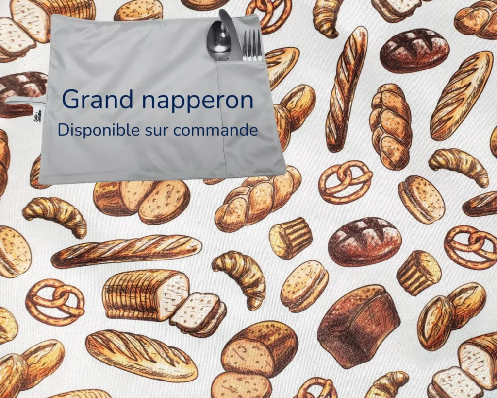 Napperon grand format Taille & Retailles en tissu Pains - disponible sur commande