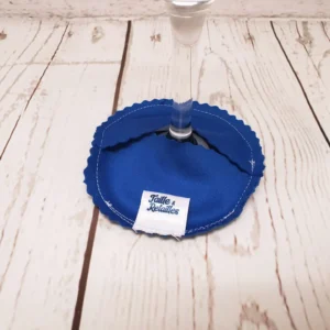 Pantoufle sous-verre de vin Taille & Retailles en tissu Bleu royal - zoom