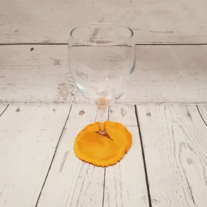 Pantoufle sous-verre de vin Taille & Retailles en tissu Jaune soleil