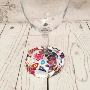 Pantoufle sous-verre de vin Taille & Retailles en tissu Papillons