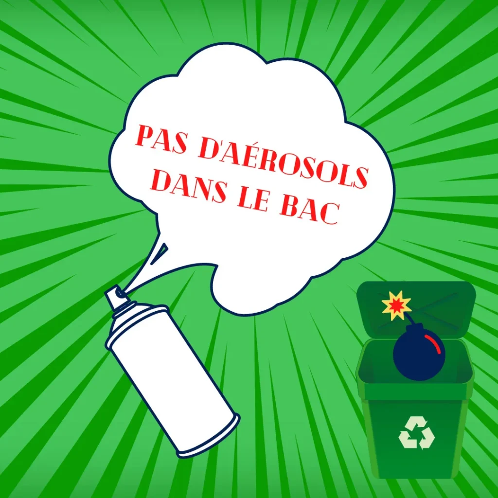 Pas d'aérosols dans le bac de récupération