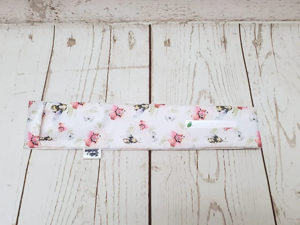 Sac allongé pour pailles Taille & Retailles en tissu Abeilles butineuses