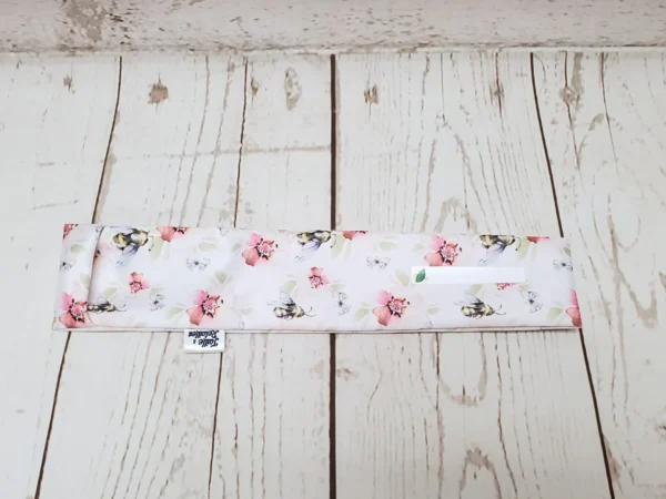 Sac allongé pour pailles Taille & Retailles en tissu Abeilles butineuses