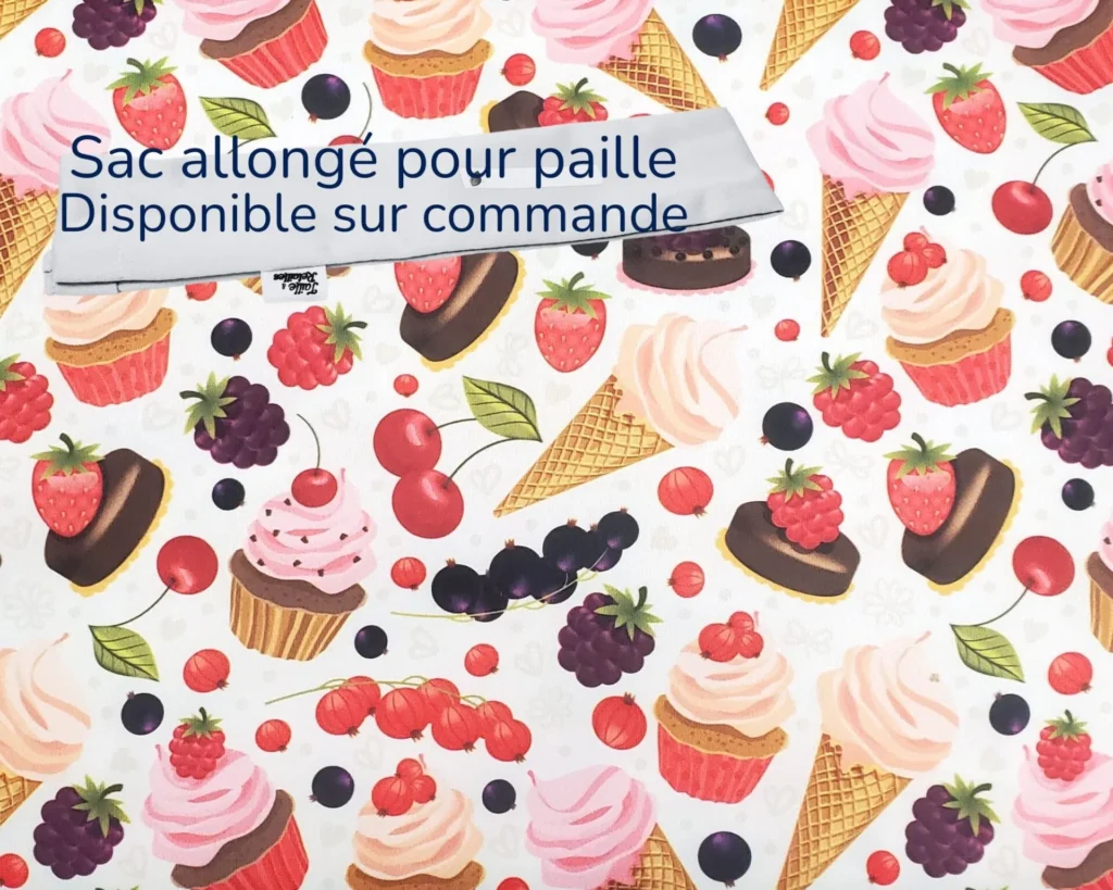 Sac allongé pour pailles Taille & Retailles en tissu Petites gâteries - disponible sur commande