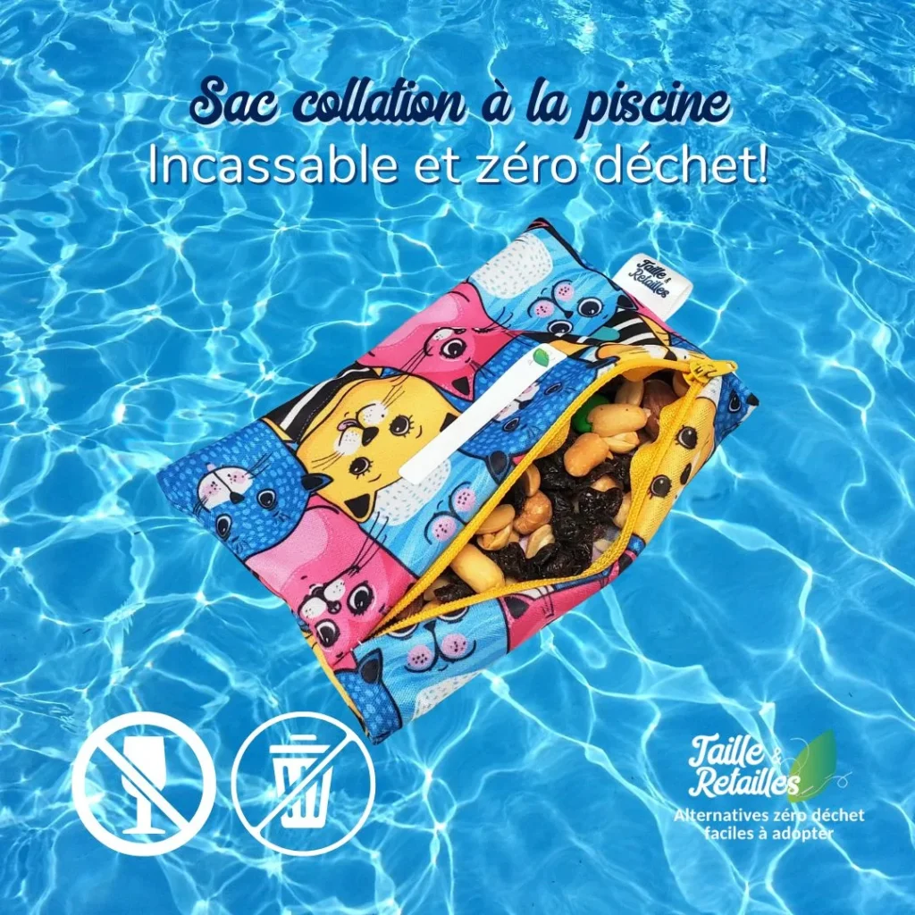 Sac collation pour piscine zéro déchet et incassable