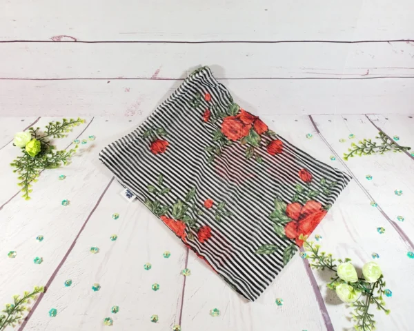 Sac en filet régulier Taille & Retailles en tissu Fleuri noir