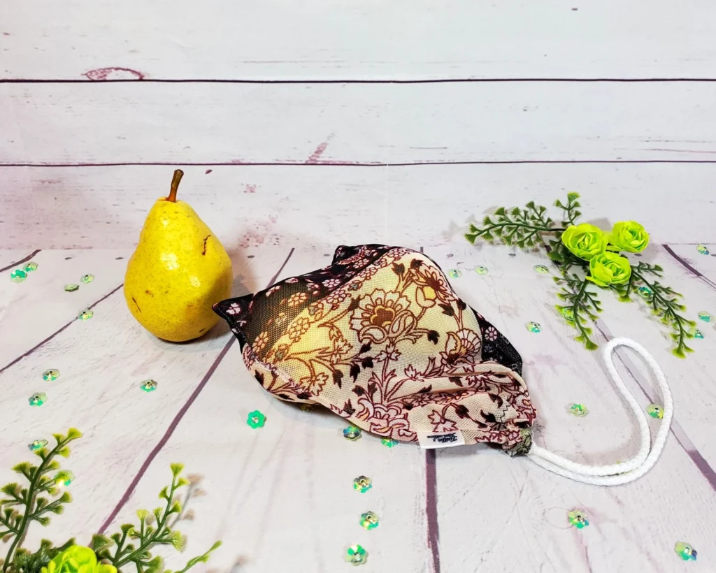 Petit sac en filet Taille & Retailles en tissu Paisley avec poires