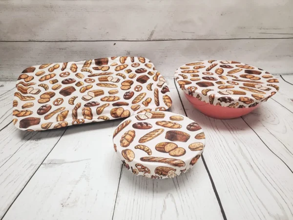 Trio de couvre-bols petit-moyen-lasagne Taille & Retailles en tissu Pains