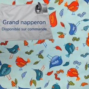 Napperon grand format Taille & Retailles en tissu Festin d'oiseaux - disponible sur commande