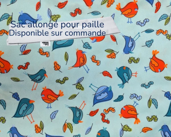 Sac allongé pour pailles Taille & Retailles en tissu Festin d'oiseaux - disponible sur commande