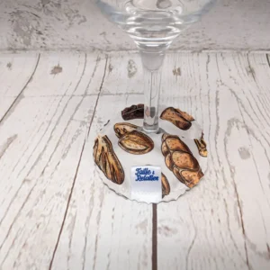 Pantoufle sous-verre identifiant la coupe de vin Taille & Retailles en tissu Pains
