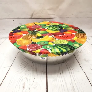 Grand couvre-bol rond Taille & Retailles en tissu Fruits