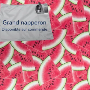 Napperon grand format Taille & Retailles en tissu Melons juteux - disponible sur commande