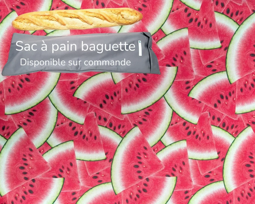 Sac à pain baguette Taille & Retailles en tissu Melons juteux - disponible sur commande