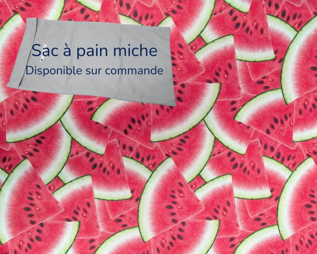 Sac à pain miche Taille & Retailles en tissu Melons juteux - disponible sur commande