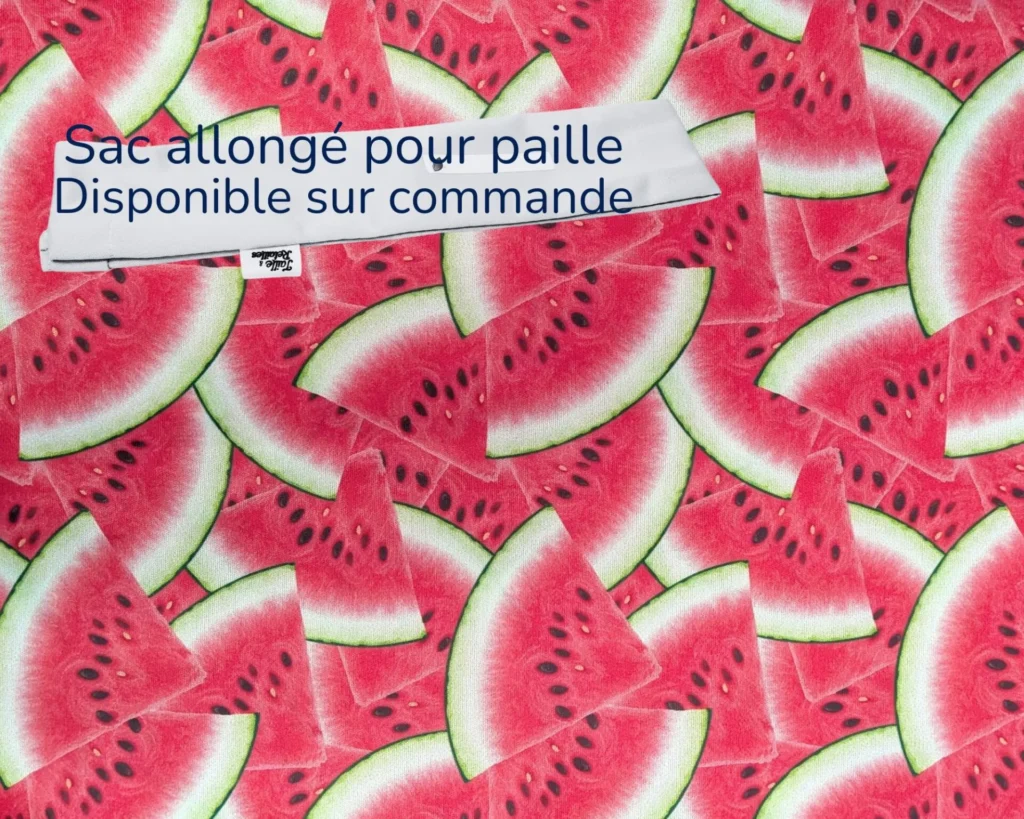 Sac allongé pour pailles Taille & Retailles en tissu Melons juteux - disponible sur commande