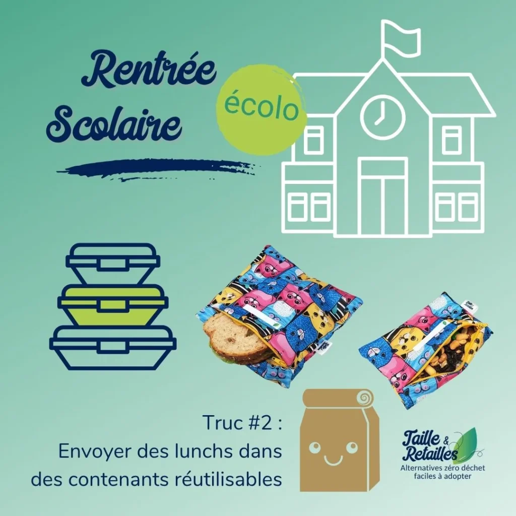 Truc écolo pour la rentrée #2 - Envoyer les lunchs dans des contenants réutilisables