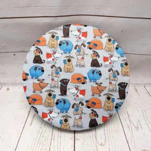 Grand couvre-bol rond Taille & Retailles en tissu Chiens rigolos