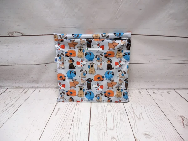 Grand sac alimentaire format congélation Taille & Retailles en tissu Chiens rigolos