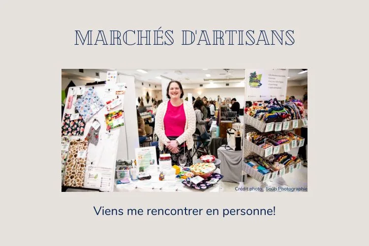 Taille & Retailles participe régulièrement à des marchés d’artisans.