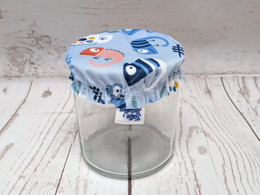 Mini couvre-bol Taille & Retailles en tissu Caméléons