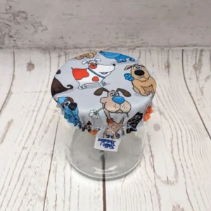 Mini couvre-bol rond Taille & Retailles en tissu Chiens rigolos