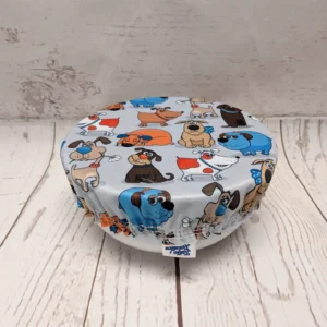Petit couvre-bol rond Taille & Retailles en tissu Chiens rigolos
